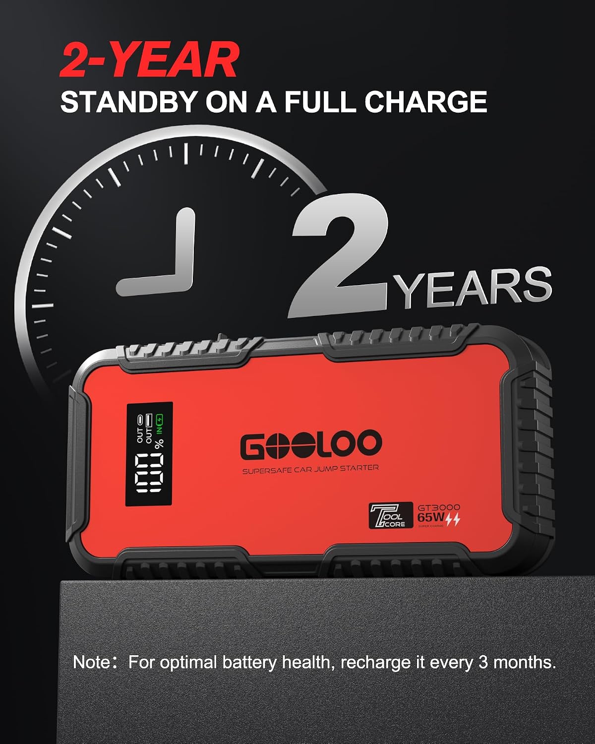 GOOLOO GT3000 Jump Starter - 12V 3000A Battery Jumper Starter Portable
