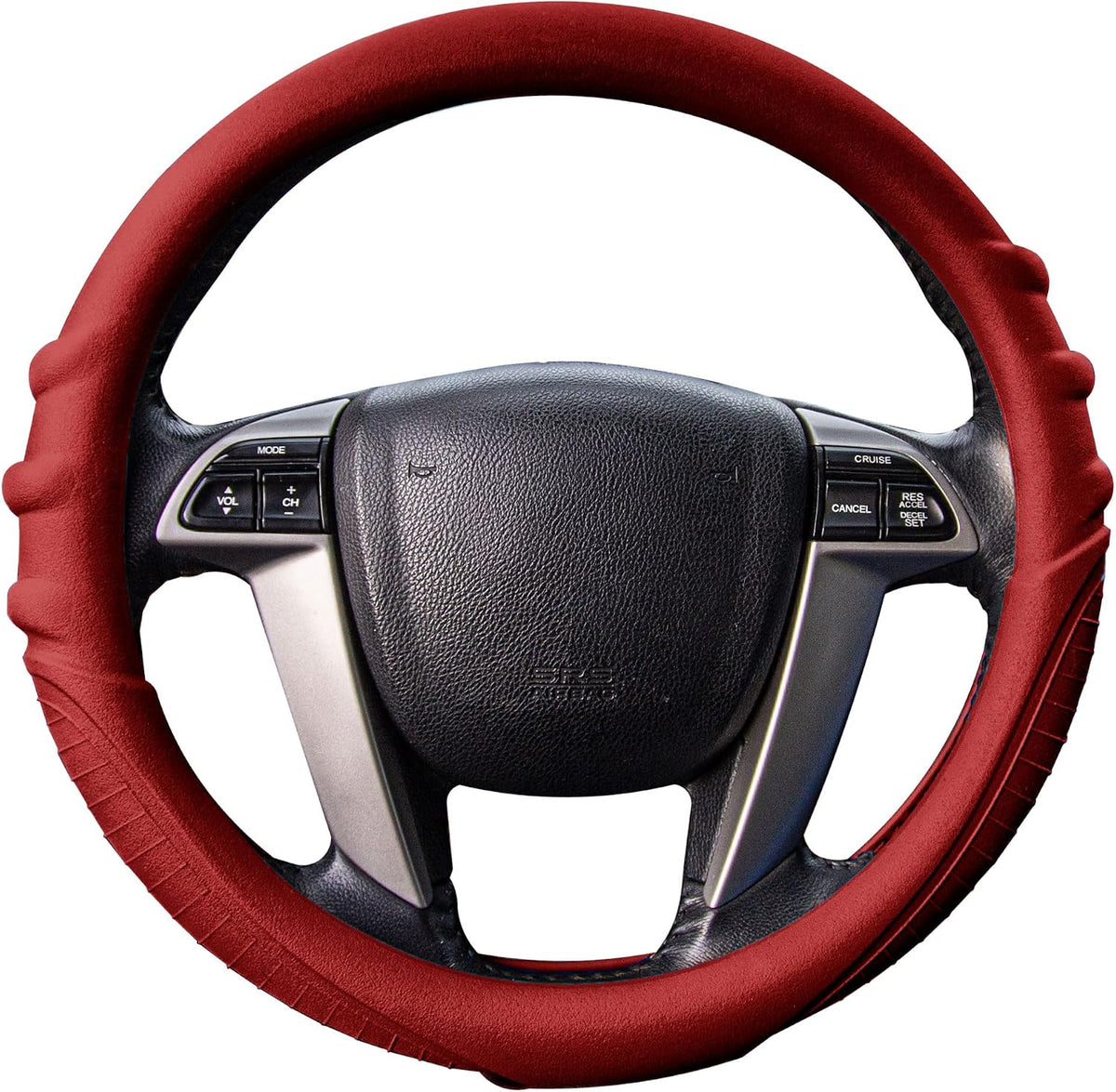 FH Group Universal Fit Silicone with Grip and Pattern Massaging Grip Steering Wheel Cover fits most Cars, SUVs, Trucks, and Vans Black
