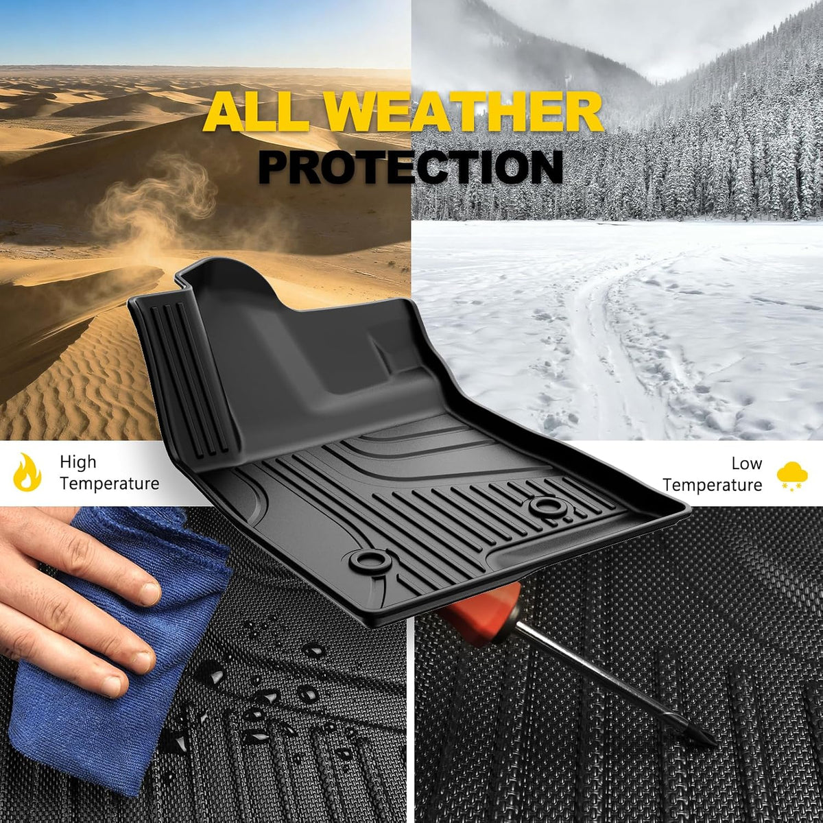 Original 2024 2025 2026 Trax Floor Mats for Chevrolet/Chevy Trax LS/1RS/LT/2RS/ACTIV Models - TTX LIGHTING Floor Liners Custom Fit 2025 2026 Chevy Trax 1st and 2rd Row Car Mats Interior Accessories