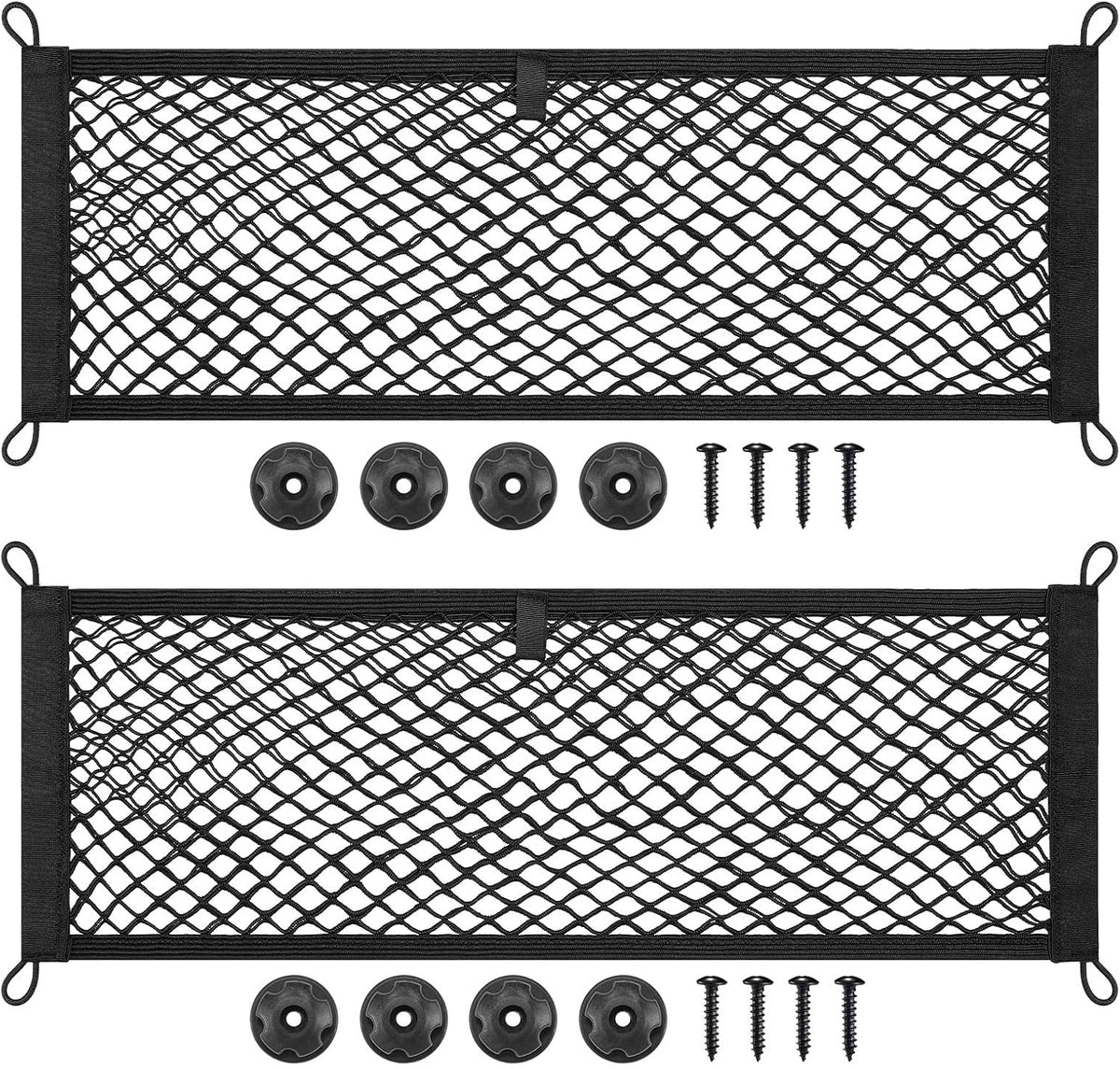 TOBWOLF Car Cargo Net, Elastic Mesh Storage Organizer, 9.8'' X 15.7''