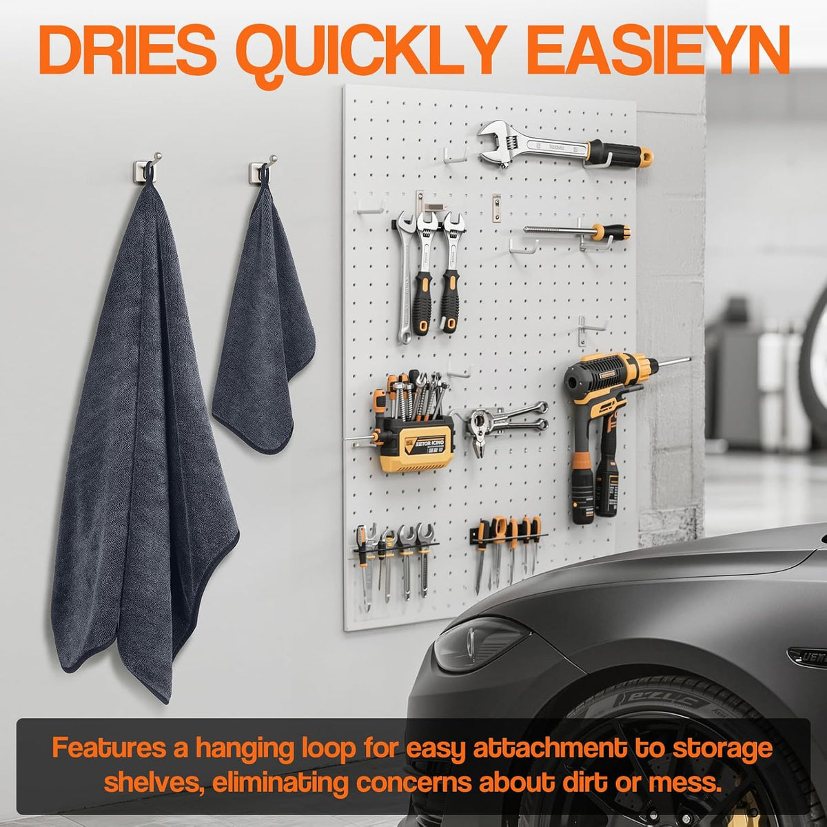 Car Drying Towels - 4 Pack 24 x 36 Inch Twisted Loop Microfiber Cloths