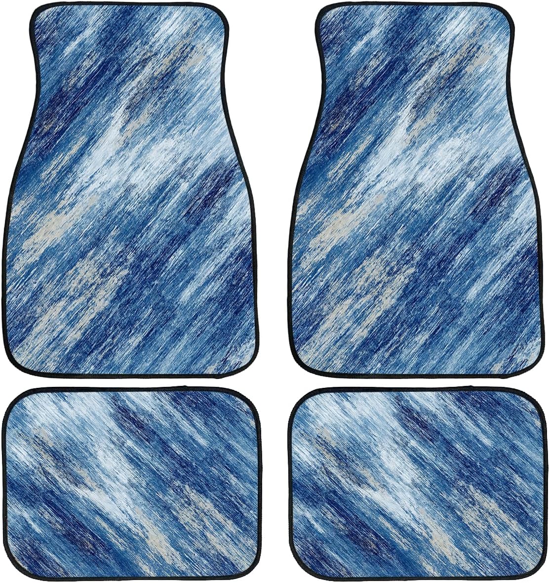 Flower Car Floor Mats Set of 4 Colorful Boho Hand Drawn Floral Art Automotive Foot Mats Rugs Carpet for Car Non-Slip Auto Car Accessories Universal Fit Car Accessories for Truck