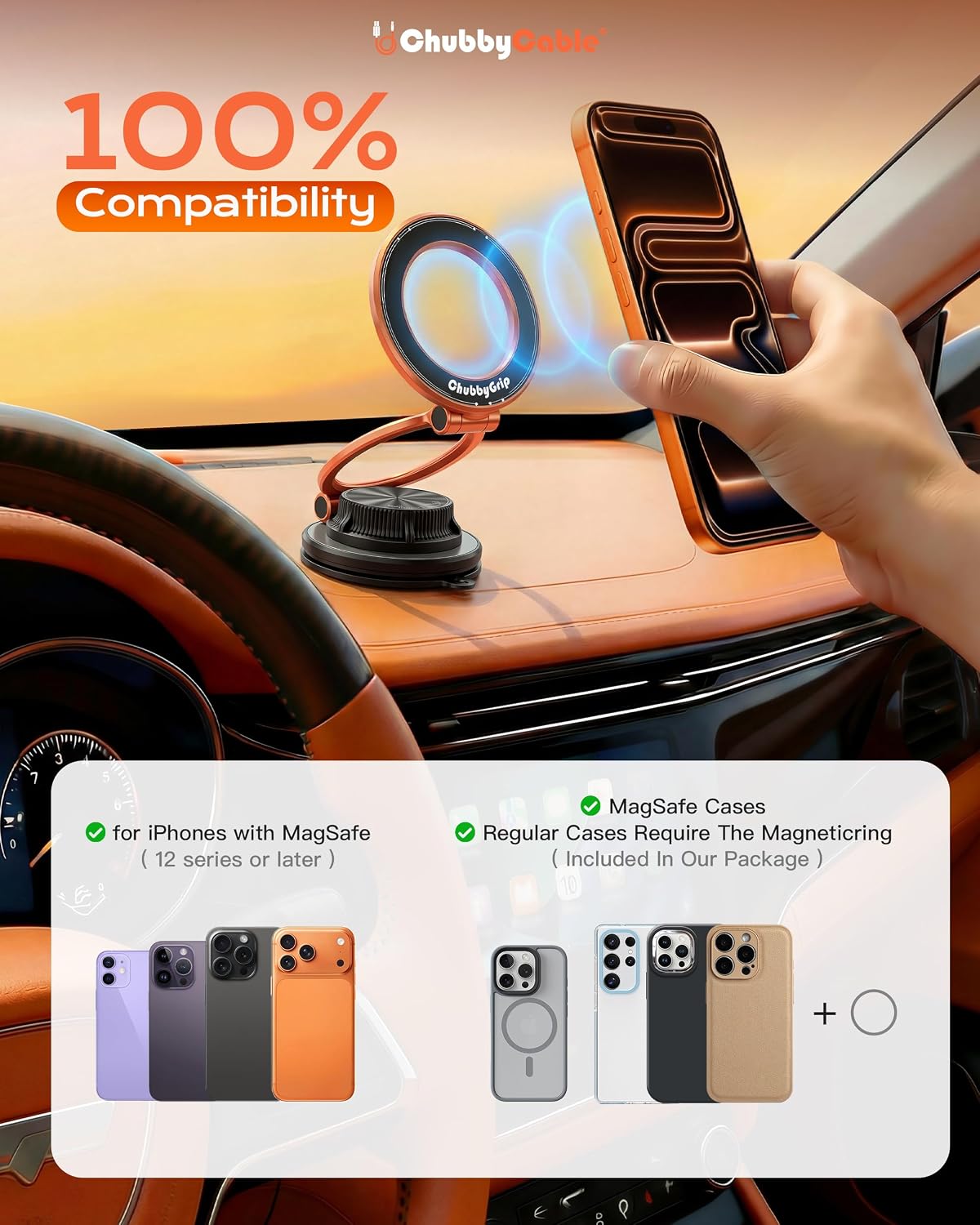 ChubbyGrip AirVac Vacuum Magnetic 360° Adjustable Phone Mount