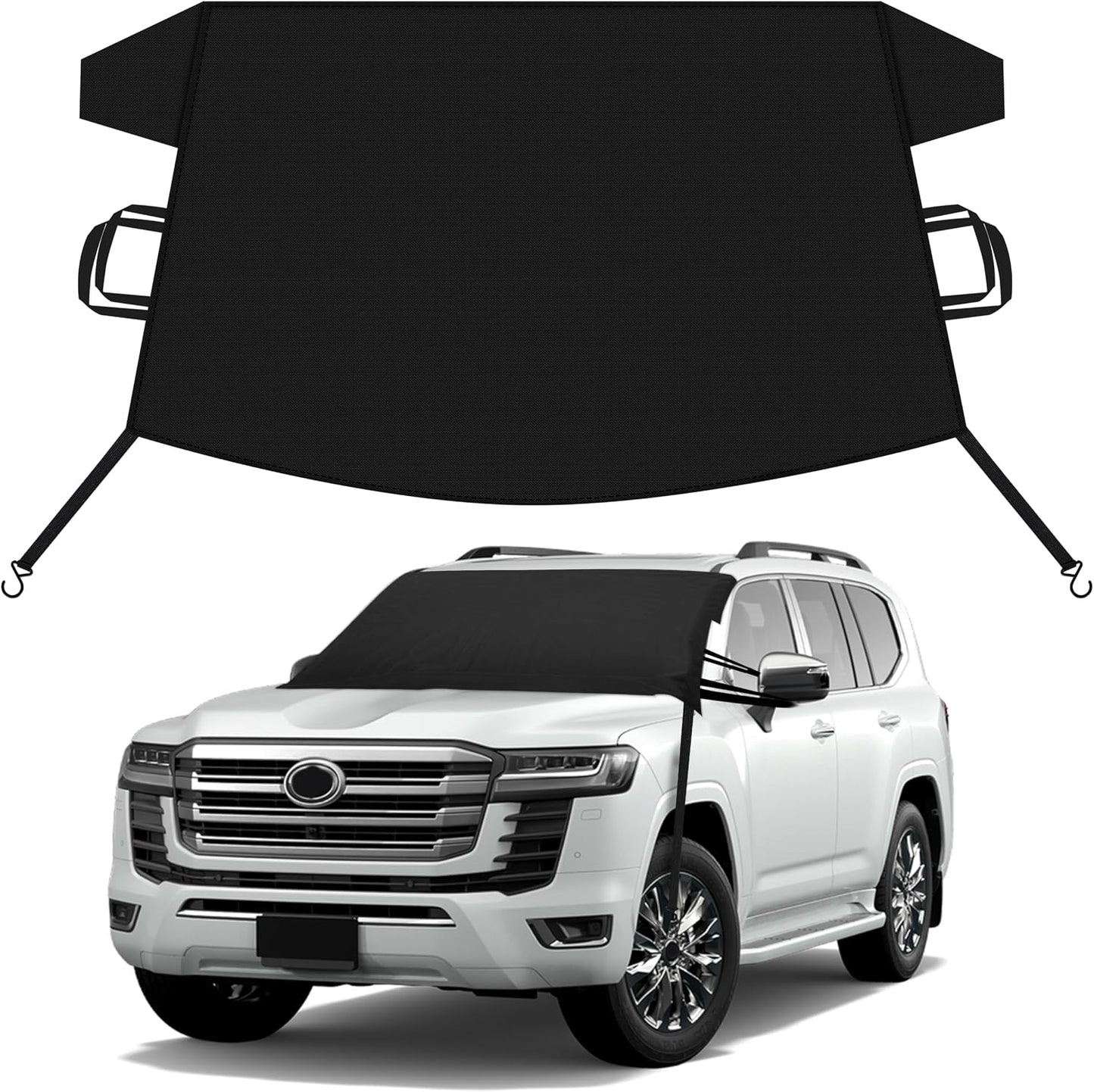 EcoNour Car Snow Cover Compatible for Volkswagen Jetta | Windshield Cover for Ice and Snow with S-Hook Straps | Heavy-Duty 600D Oxford Winter Car Cover, Waterproof & Anti-Slip