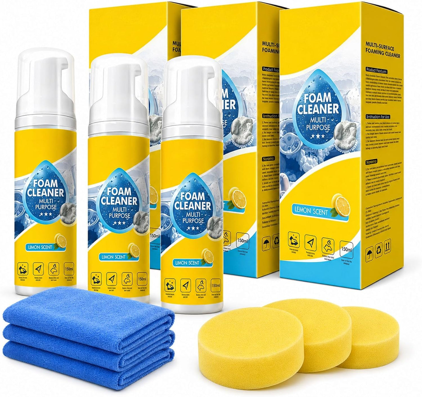Lanenow Foam Cleaner All Purpose, Deep Cleaning Foam Cleaner for Car Interior, Dashboard, Seats, Kitchen, Bathroom Tile and Home Surfaces (1pcs)