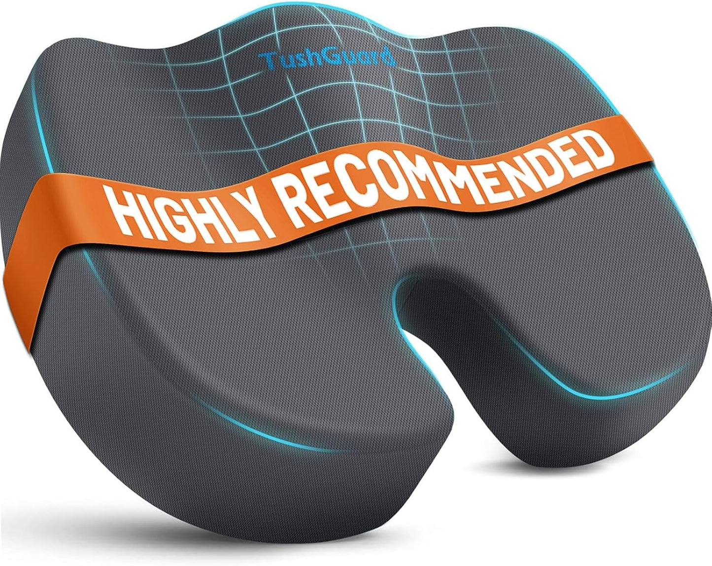 TushGuard Seat Cushion for Office Chair Memory Foam Non-Slip Cushion Back, Relief Chair Pad, Butt Pillow for Office Chair, Car, Computer Desk, Black