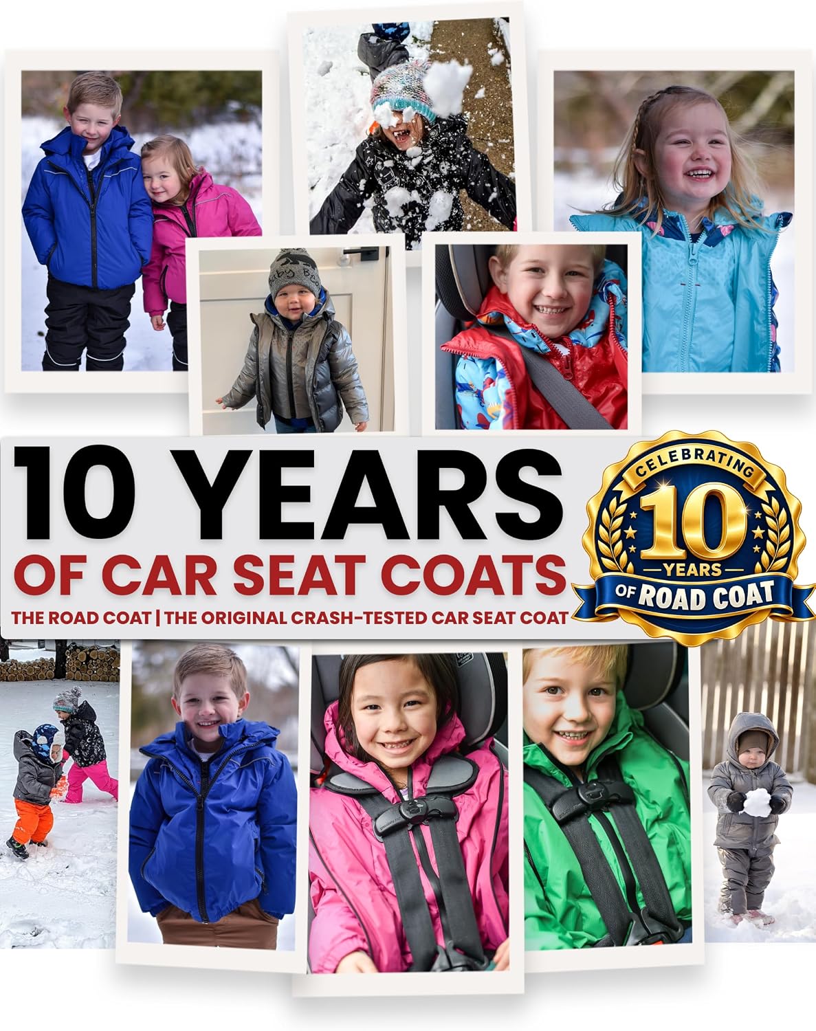 ONE KID Car Seat Coat | The Road Coat Arctic, Years 2-10