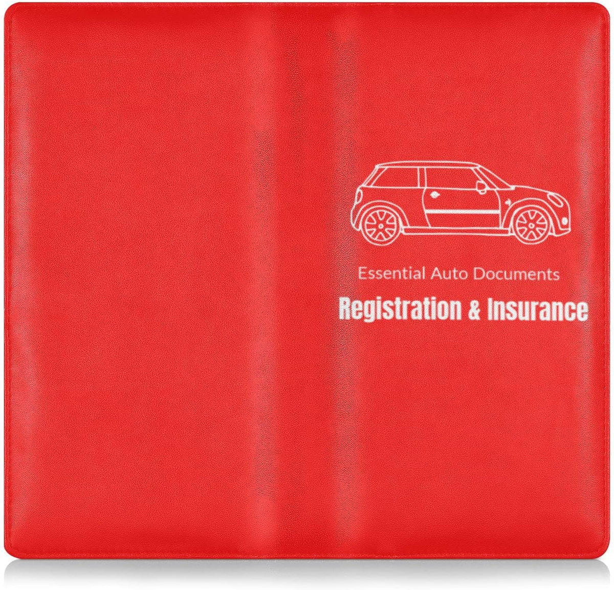Custom Car Registration and Insurance Card Holder Personalized Leather Glove Box Organize Men Women Wallet Accessories Case for Cards, Essential Document Driver License Red