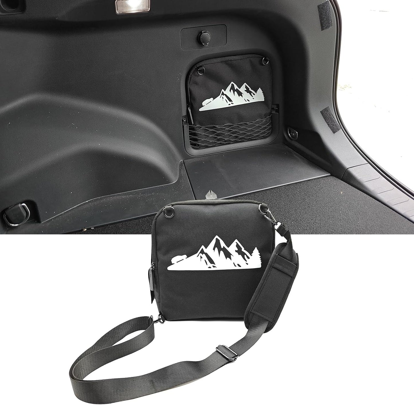 Trunk Upgrade, Trunk Organizer Pocket Bag, Trunk Cubby Storage bag,Cargo side pocket For Toyota Rav4 2025 2024 2023 2022 2021 2020 2019 Black, 1 pc without Backpack Function