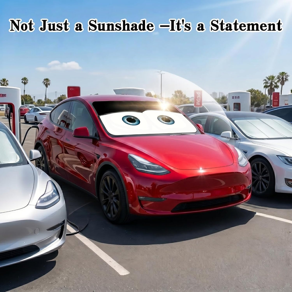 Tesla Model Y/3 Windshield Sun Shade, Classic Black