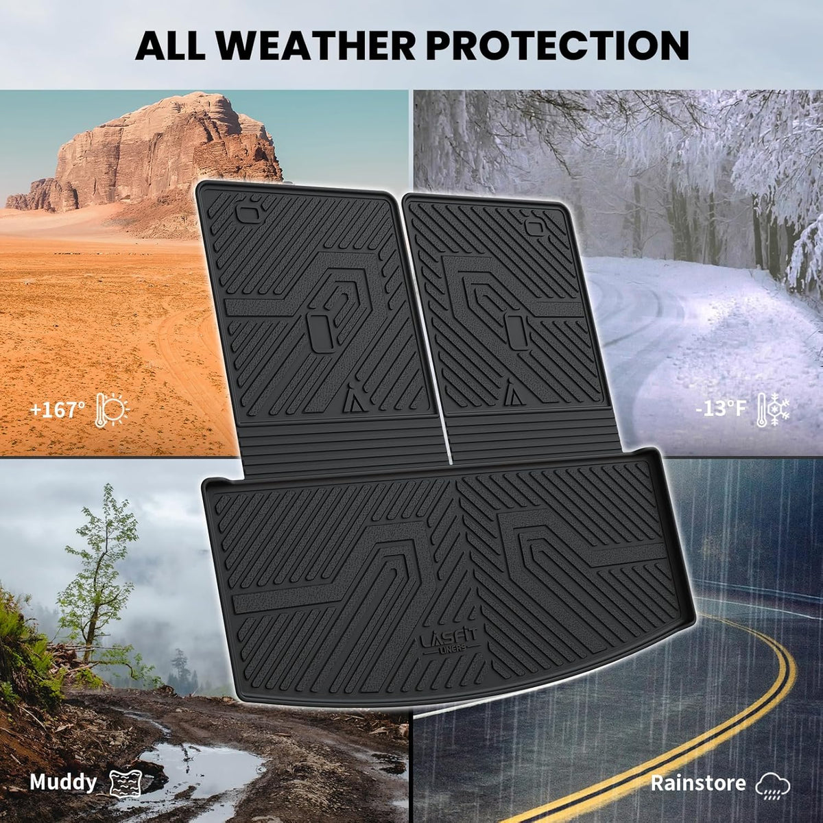 LASFIT Cargo Mat for Ford Explorer 2020-2025 2026 2027 Backrest Liner
