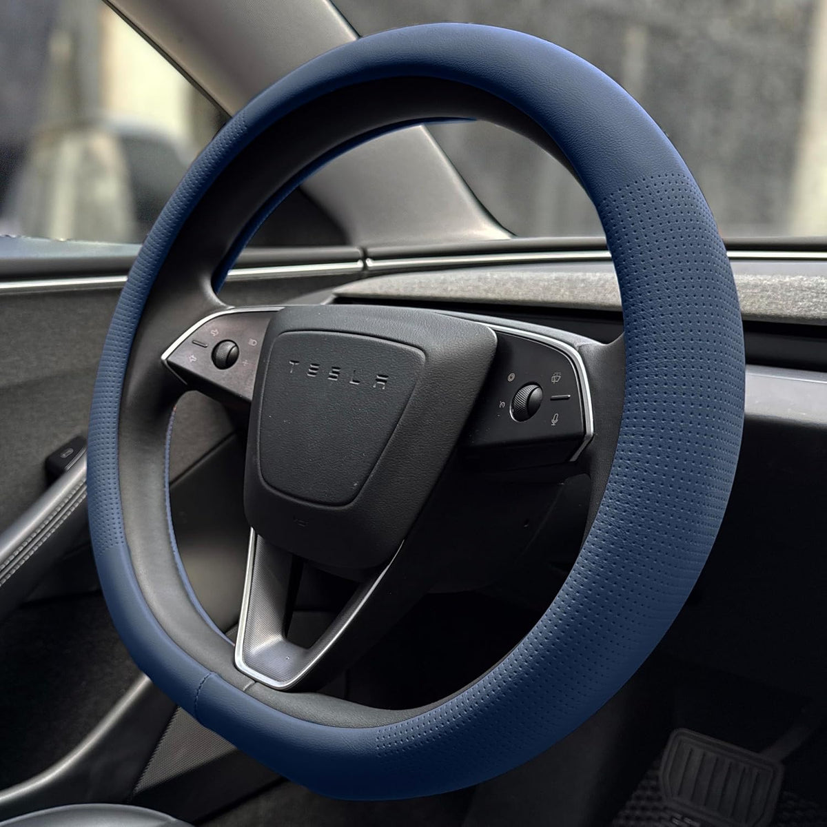 PINCTROT Large Size Nappa Leather Steering Wheel Cover 15.75In (Nappa Pink)