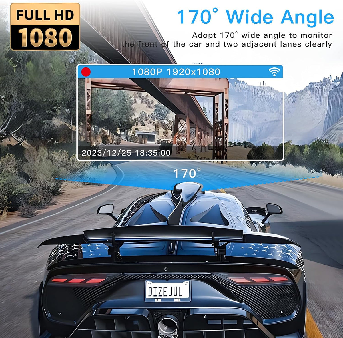 5 Channel Dash Cam 360° View with 5G WiFi & APP Control