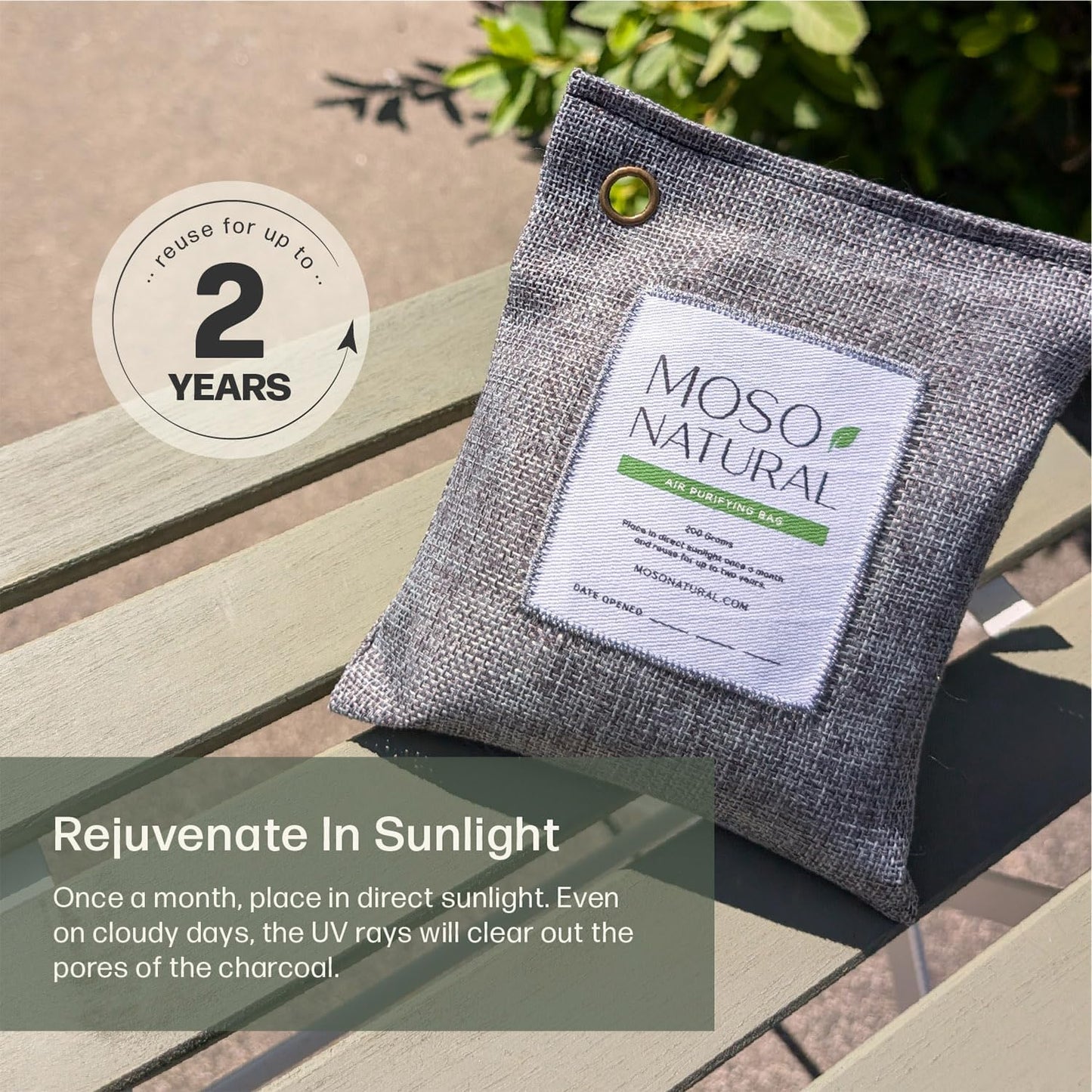 Moso Natural Air Purifying Bag 200g (4 Pack) Premium Charcoal Odor Absorber, Car Odor Eliminator & Closet Deodorizer for Home & Pet, Lasts 2 Years, Unscented Bamboo Charcoal Bags, HGTV Editors' Pick