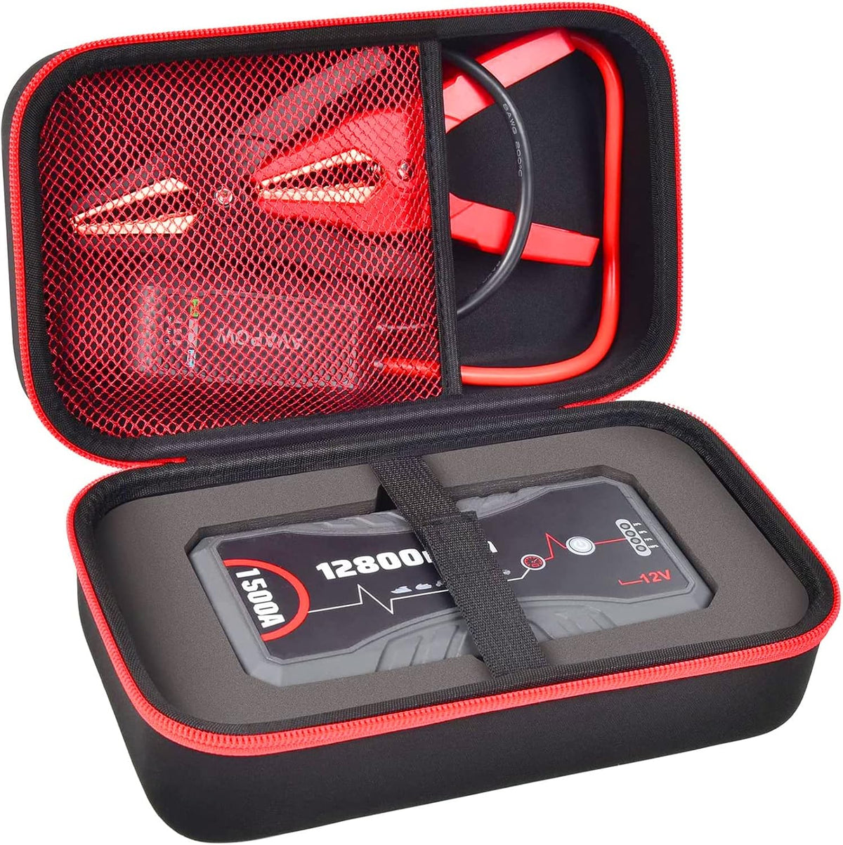 Carrying Case Compatible with NEXPOW Car Jump Starter, Fits for 1500A Peak 12800mAh Battery Starter Q10S/ T11F, Storage Box for Portable Car Battery Charger and Jumper Cables(CASE Only)