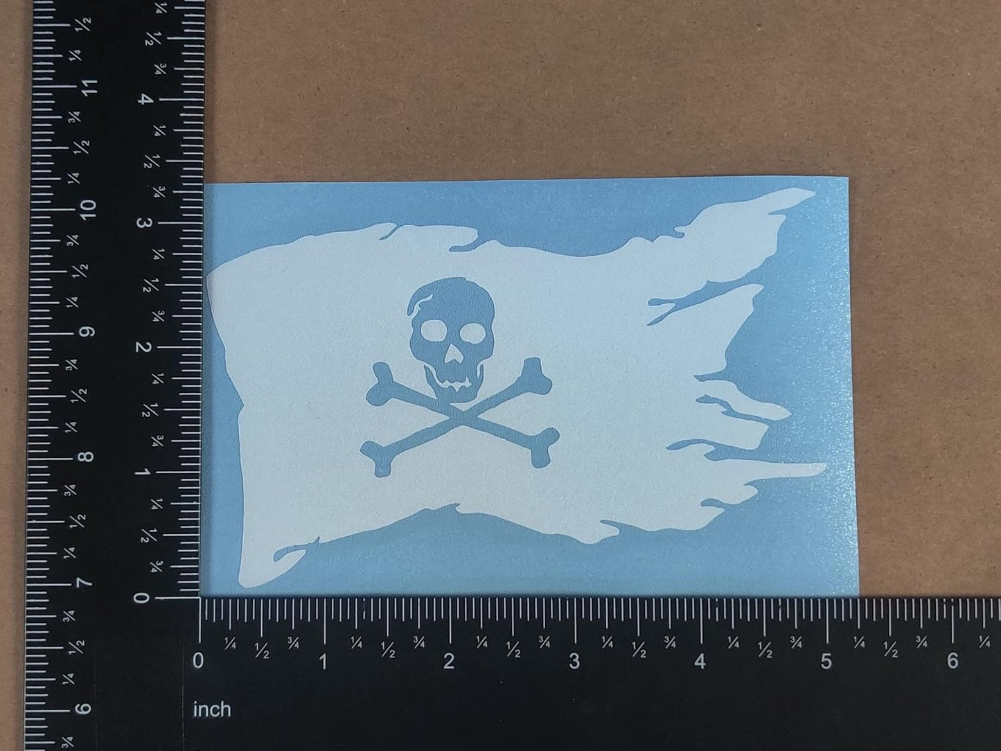 Pirate Decals 4 Pack: Skull and Swords, Ship, Flag, Compass (White, PiratesOne Large 5")