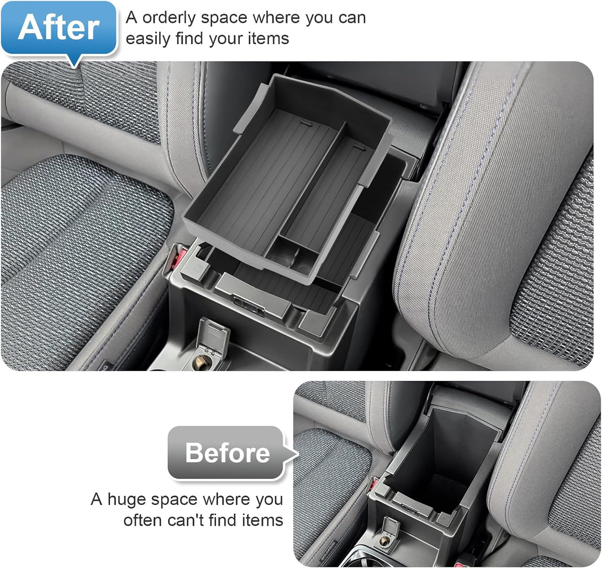 Double Layer, 2026 Forester Center Console Organizer for Subaru Forester (Only for Sport/Wilderness/Limited/Touring), Durable ABS Plastic&Anti-Slip Console Tray Insert 2026 Forester Accessories