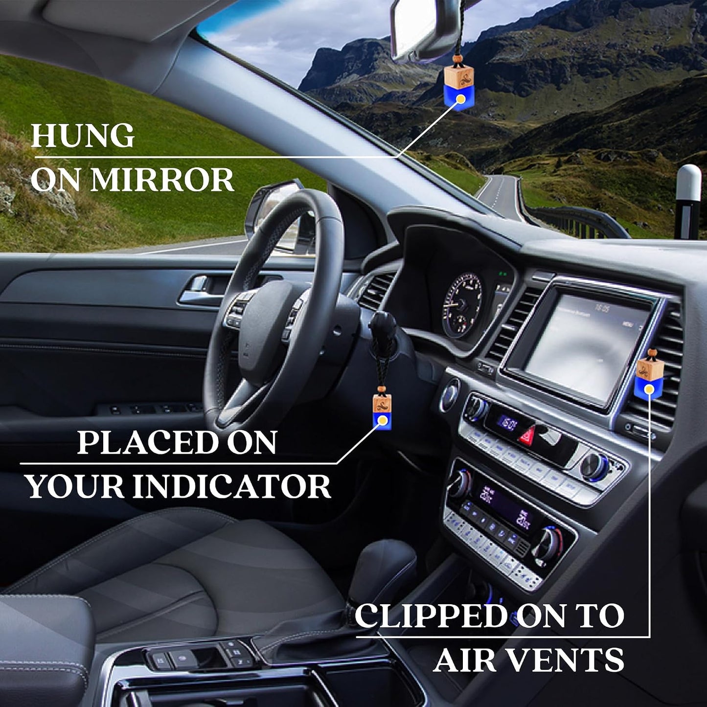 Solvère Car Air Freshener for Men | Perfume Style Freshener with Solvère Fragrance | Strong Freshener with Odor Eliminating Technology with Vent Clip | Car Air Freshener by Perfa