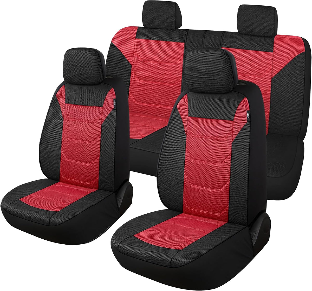Pariiaotin 3D Air Mesh Car Seat Cover Full Sets Washable and Breathable Premium Cloth Automotive Vehicle Seat Covers for Cars Interior, Universal Fit for Most Cars, Sedan, Truck, SUV(Black/Beige)