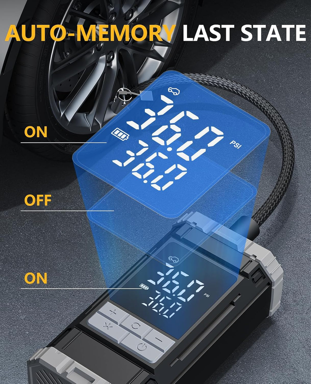 150 PSI Cordless Rechargeable Tire Inflator Portable Air Compressor