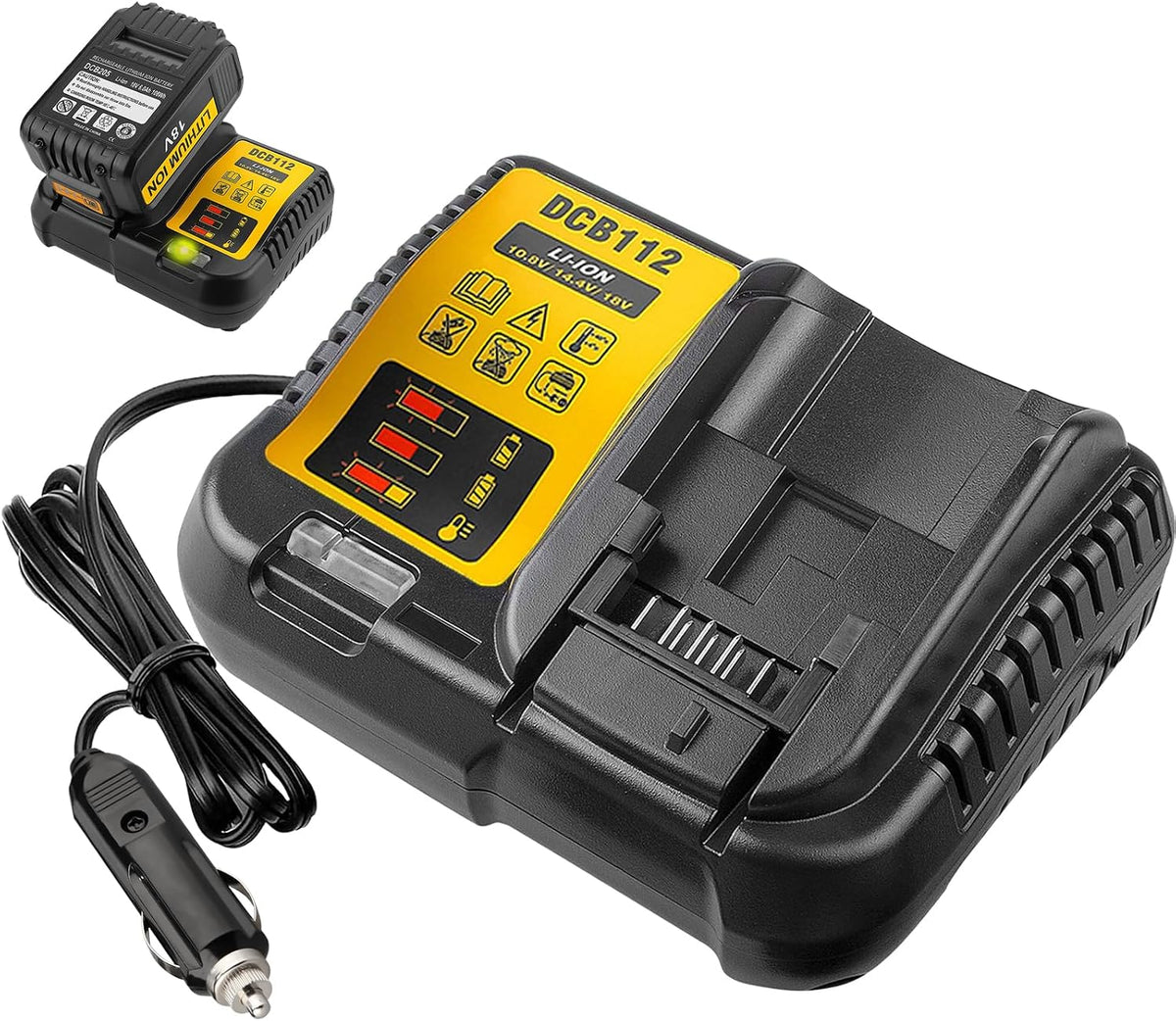 Car Charger for Craftsman 20V Battery, Vehicle Replace Charger for Craftsman V20 Batteries CMCB204 CMCB202 CMCB201 CMCB209 CMCB205, LED Indicator, Compact Design