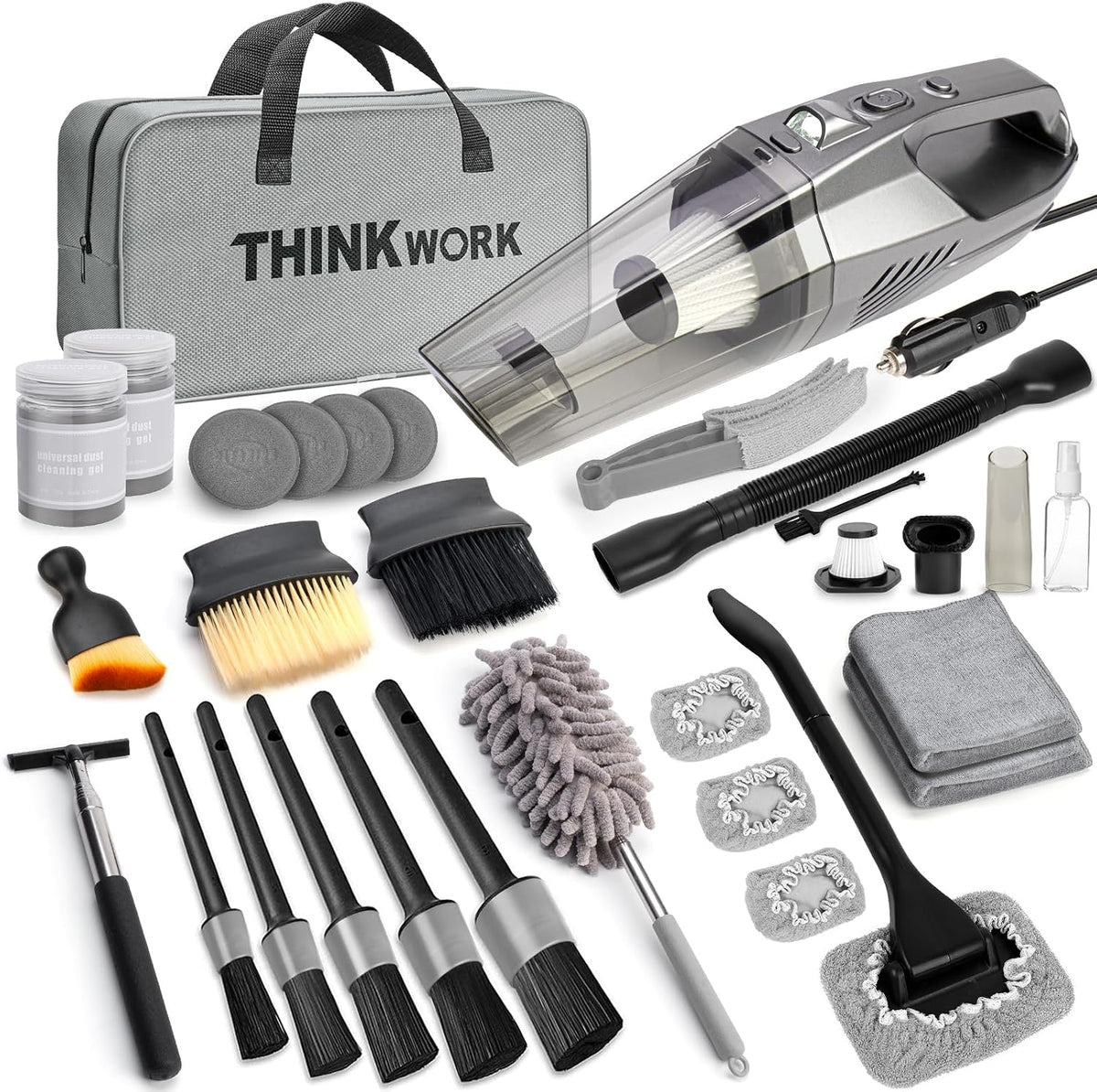 THINKWORK Car Detailing Kit, Interior Exterior Cleaning Set for Vehicles