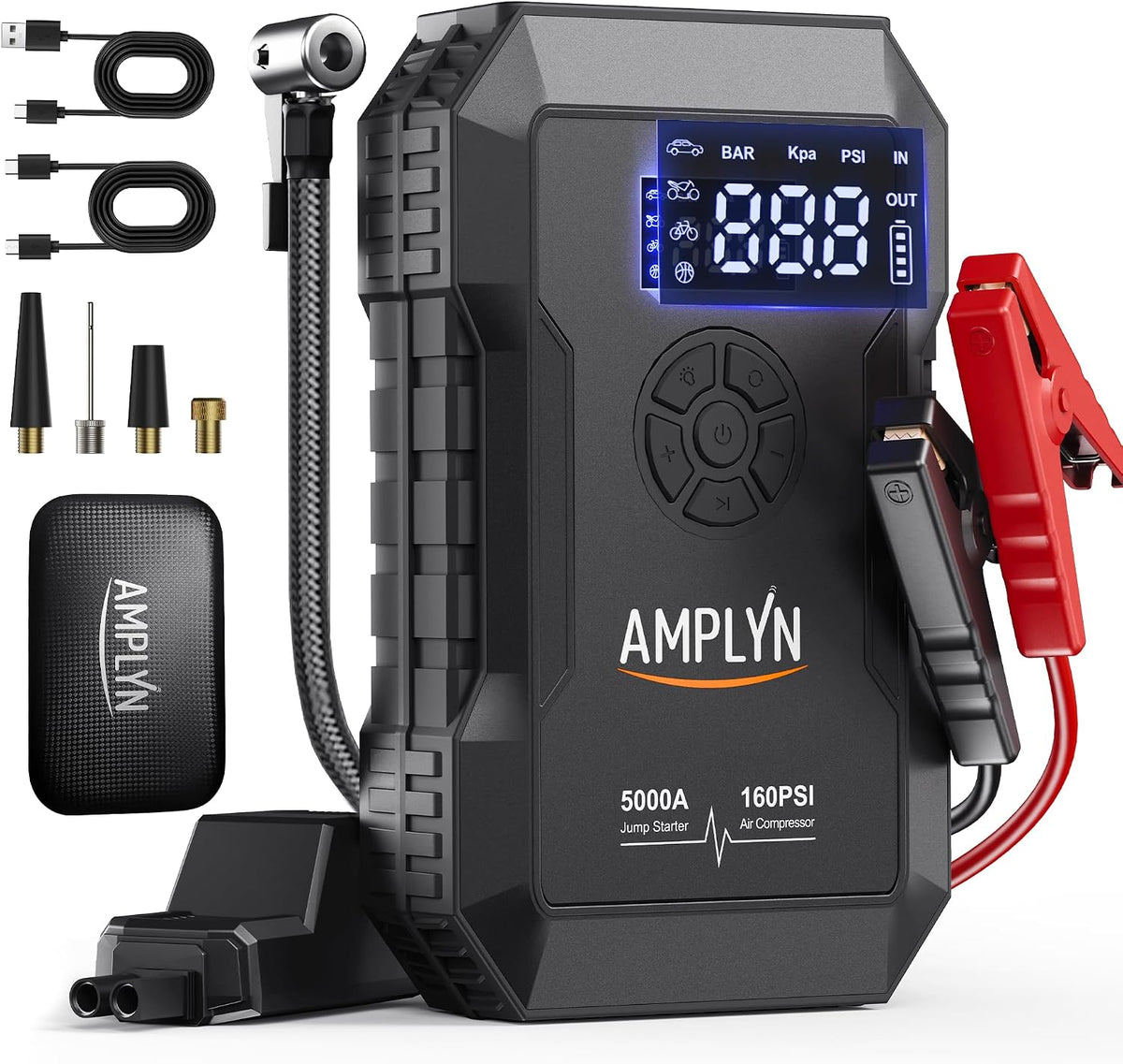 Car Jump Starter with Air Compressor,Jumper Box,12v Battery Charger