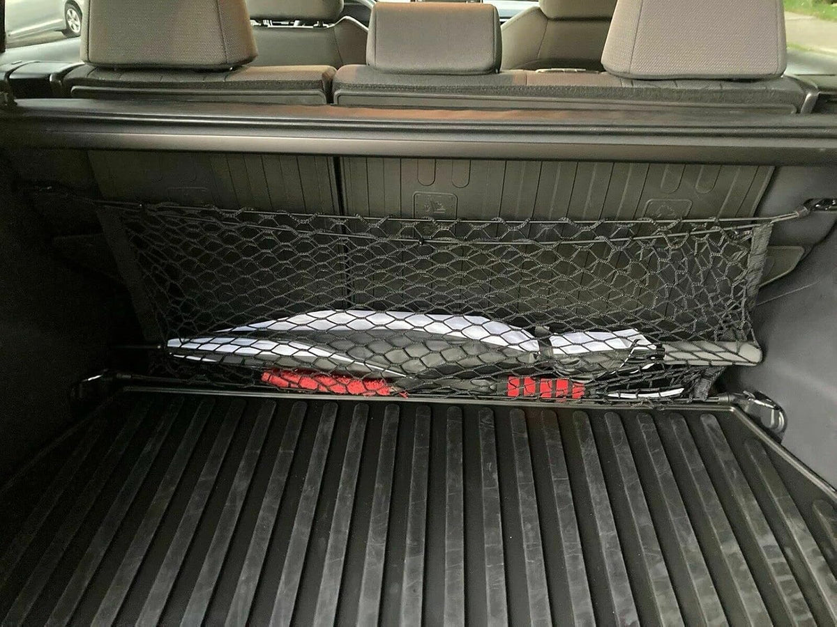 Rear Trunk Seats Organizer Cargo Net for Toyota RAV4 2019–2025 — Envelope Style Cargo Net for SUV — Premium Mesh Elastic Car Trunk Organizer Vehicle Carrier Storage — Compatible with RAV4