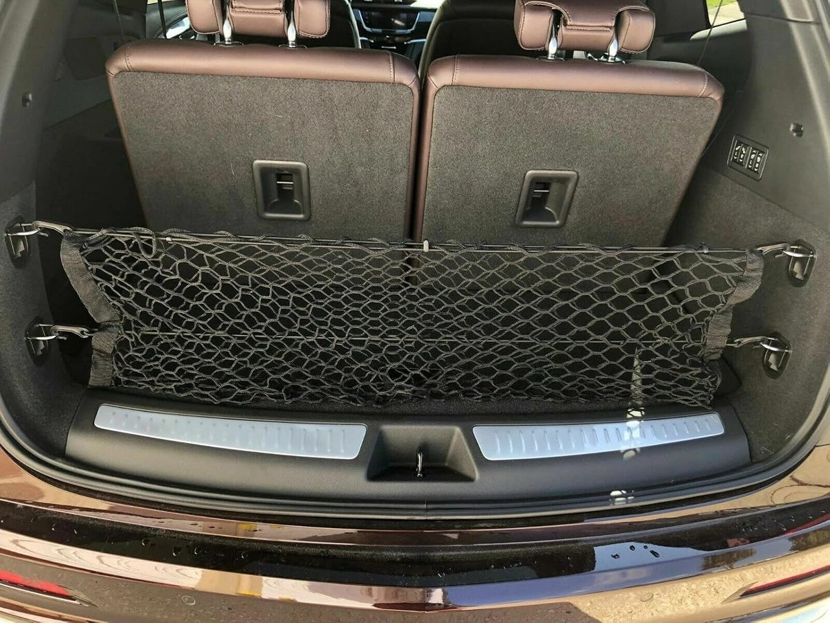 Rear Trunk Organizer Cargo Net for Cadillac XT6 2020–2025 — Envelope Style Cargo Net for SUV—Premium Mesh Elastic Car Trunk Organizer Vehicle Carrier Storage—Compatible with Caddy XT6