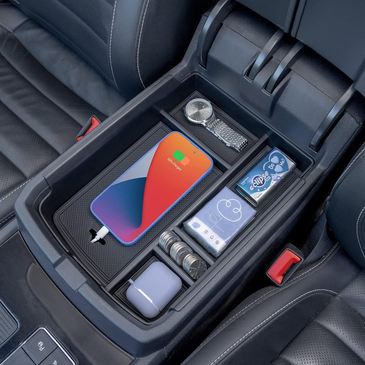 TOPINSTALL 2PCS Console Organizer for 2024-2026 VW Atlas/Atlas Cross Sport