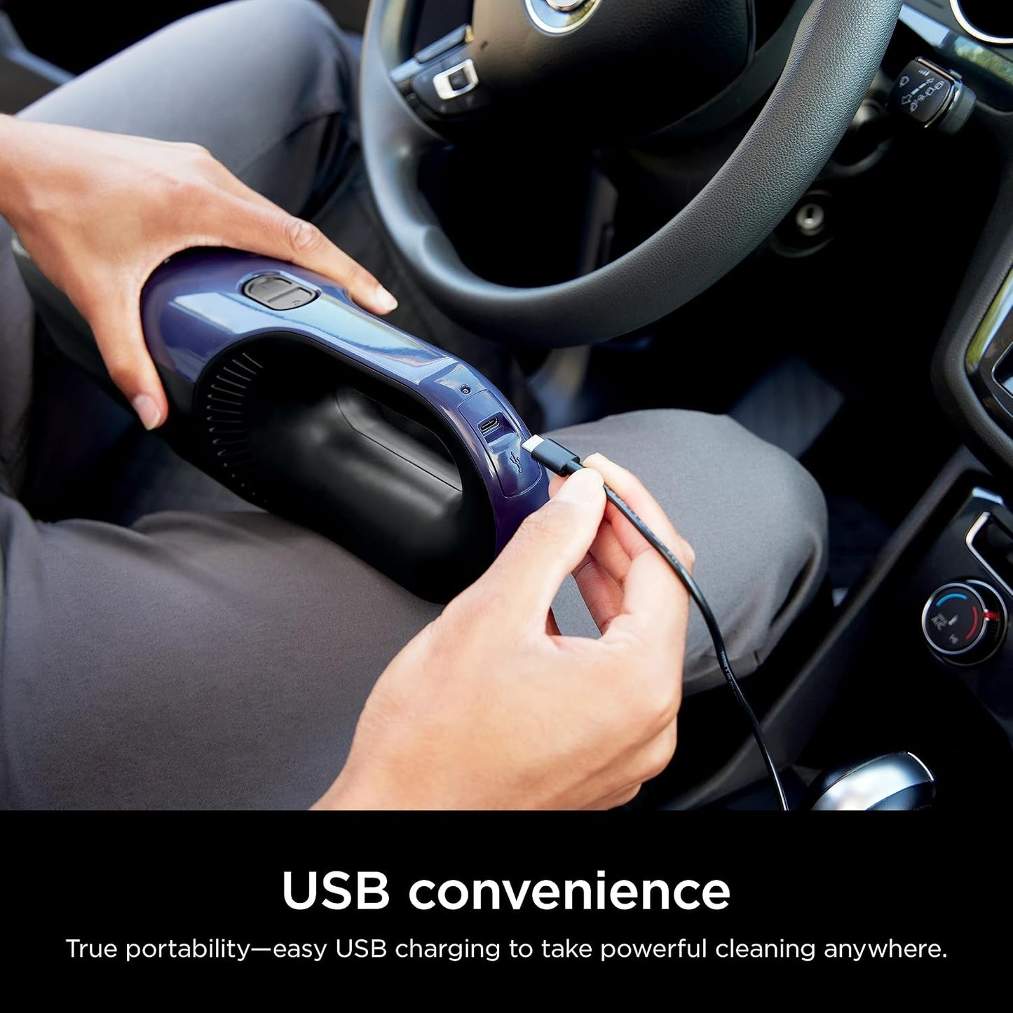 Shark Cyclone PET Handheld Vacuum | HyperVelocity Suction | Powerful Pet Hair, Home & Car Cleaning | USB Rechargable| Lightweight | Crevice Tool & Multi Surface Pet Tool | Navy Blue/Grey | CH701