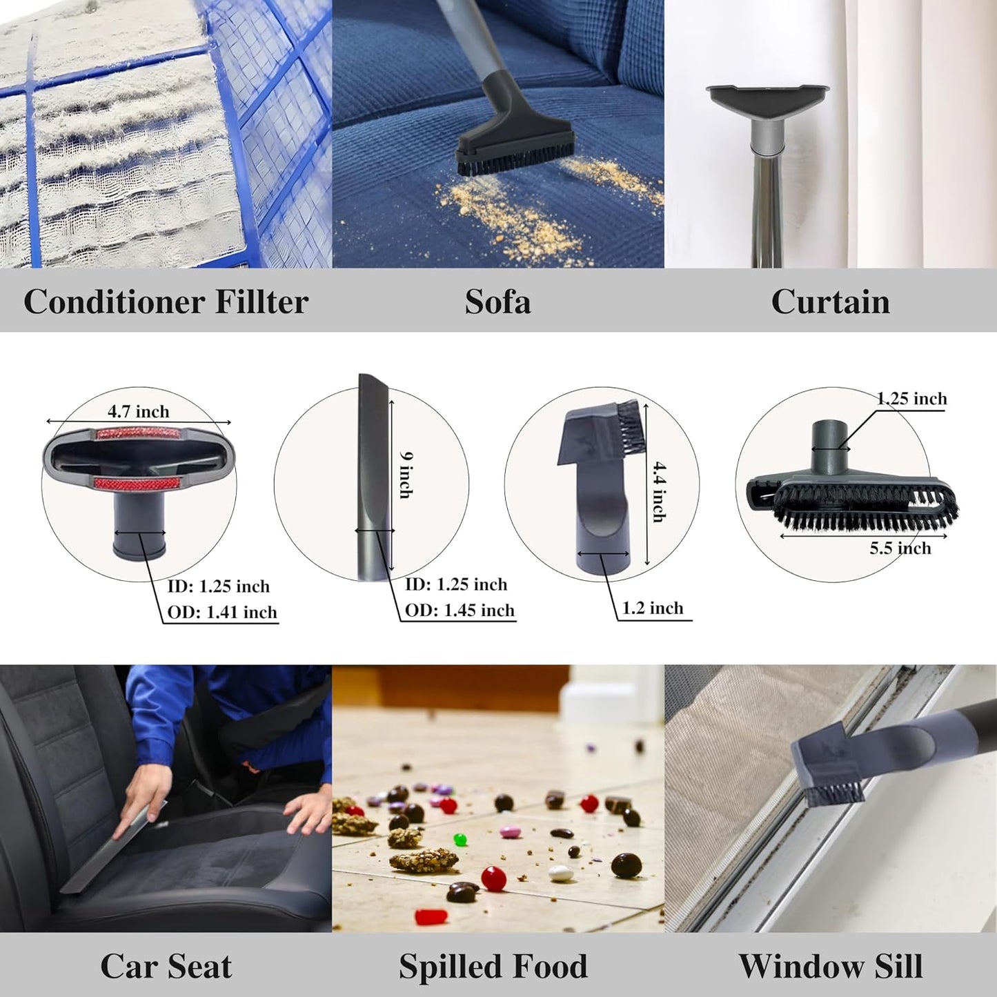 For Shark Navigator NV360, NV350 NV351 NV352, Rocket HV301 HV322 HV371 & Rotator NV500 Series-Vacuum Attachments Accessories 1 1/4'' plus Vacuum Adapter Compatible with Sharks Vacuum Cleaners