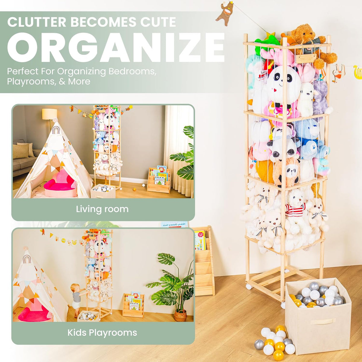 Aaronly Stuffed Animal Storage | Stuffed Animal Organizer | Stuffed Animal Holder | Plushies Storage | Stuffed Animal Zoo | Stuffy Storage