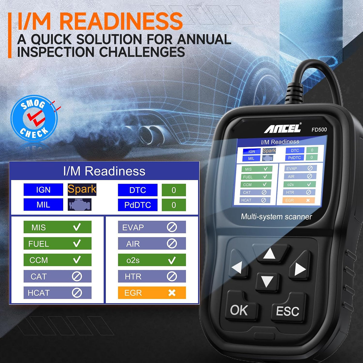 ANCEL FD500 OBD2 Scanner for Ford, Lincoln, Mercury, Battery Registration