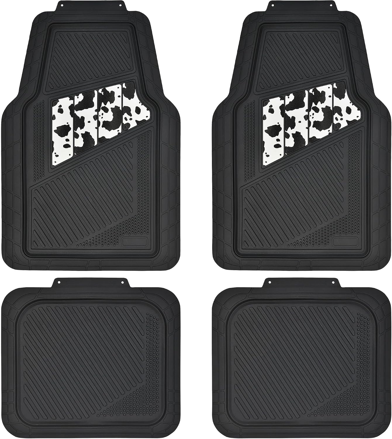 CAR PASS Heavy Duty Rubber Floor Mats 4-Piece,Pink Car Mats Full Sets Anti-Slip,Waterproof Universal Trim-to-Fit for Car SUV Truck, Durable All Weather Automotive Car Mats for Women,Girly(All Pink)