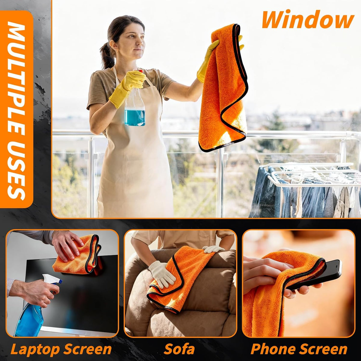 20 Pack Microfiber Car Drying Towel, 24" x 16" Microfiber Cleaning Towels