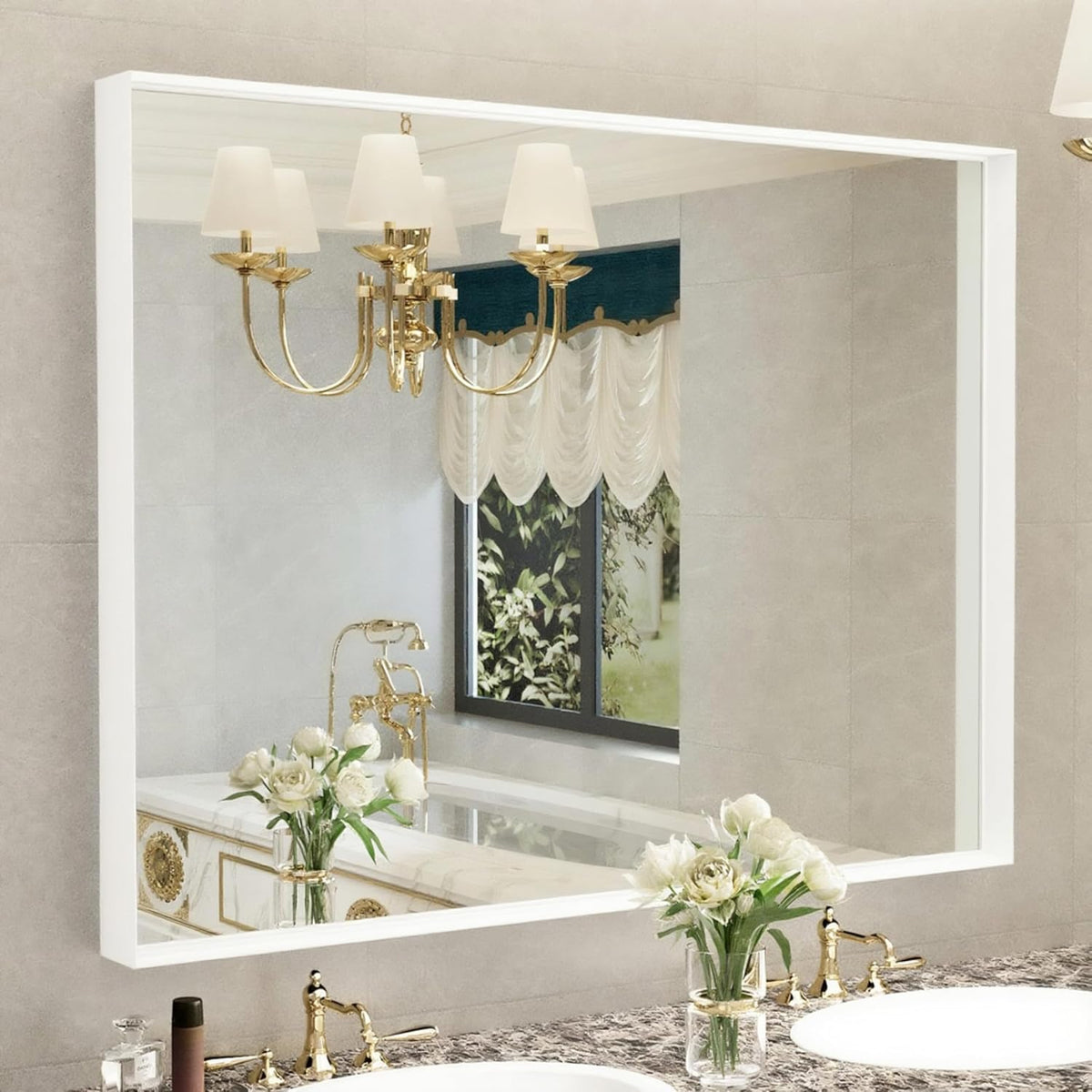 20x28 inch Black Bathroom Mirror, Wall Mount Vanity Mirror