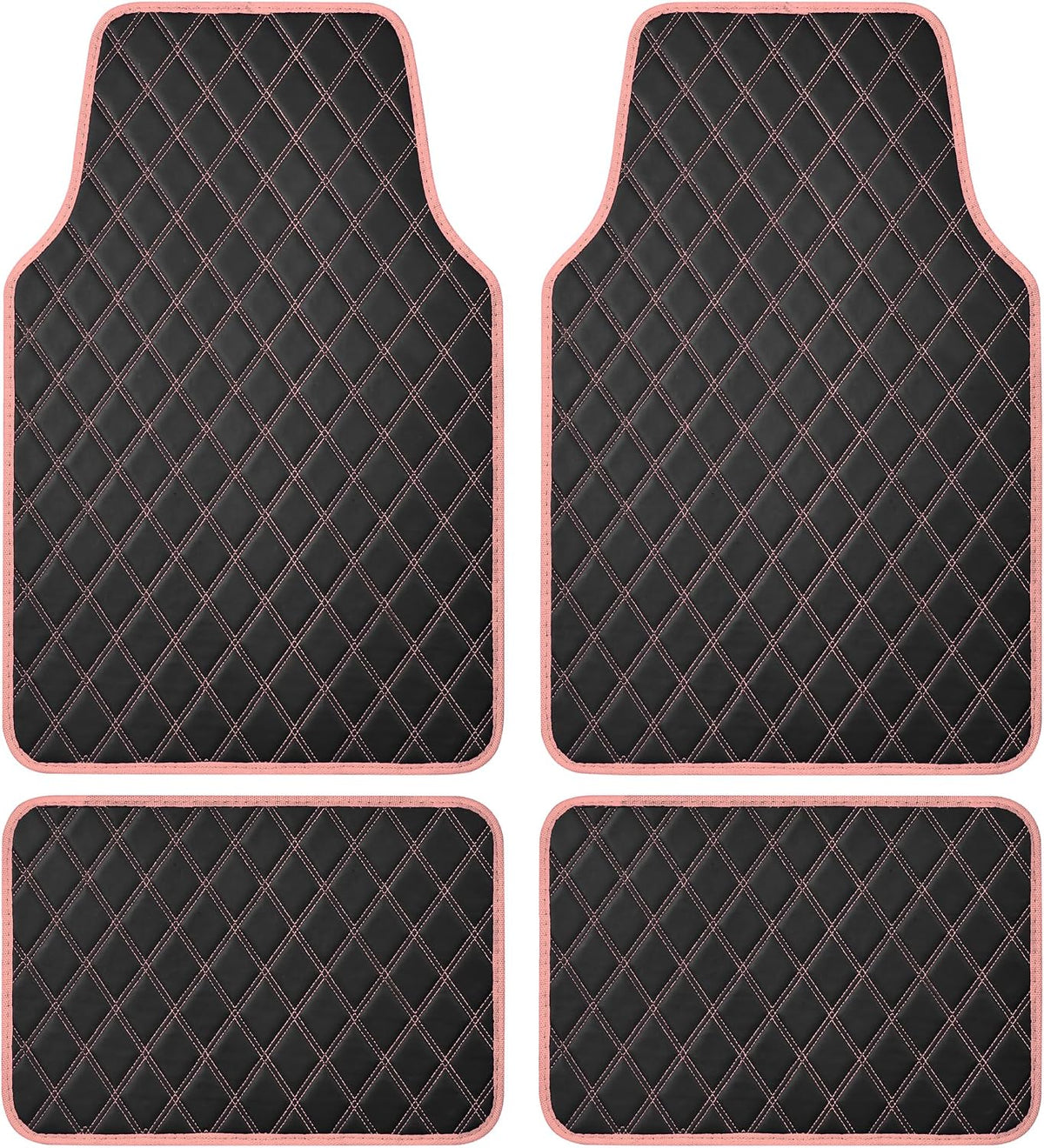 Carbella Glitter Bling Car Mats 4-Piece Set, Two-Tone Shiny Carpet Car Floor Mats, Stain-Resistant Floor Mats for Cars for Women, Universal Car Mat Set, Automotive Floor Mats - Lemon Lime