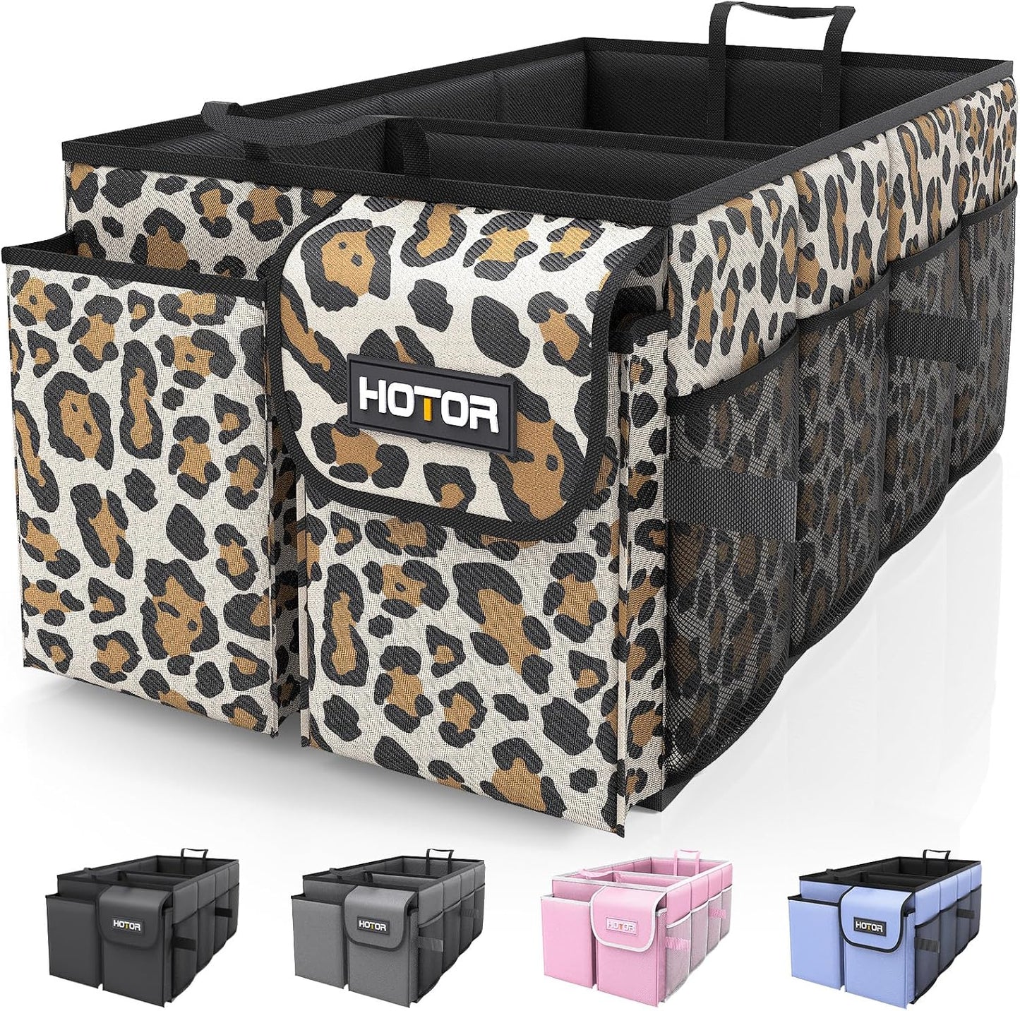HOTOR Trunk Organizer for Car - Car Organizer, Foldable Trunk organizer for SUVs & Sedans, Sturdy Organization for Car Accessories, Tools, Sundries, Deep Teal, 2 Compartments, 21.3"×12.6"×10.6"