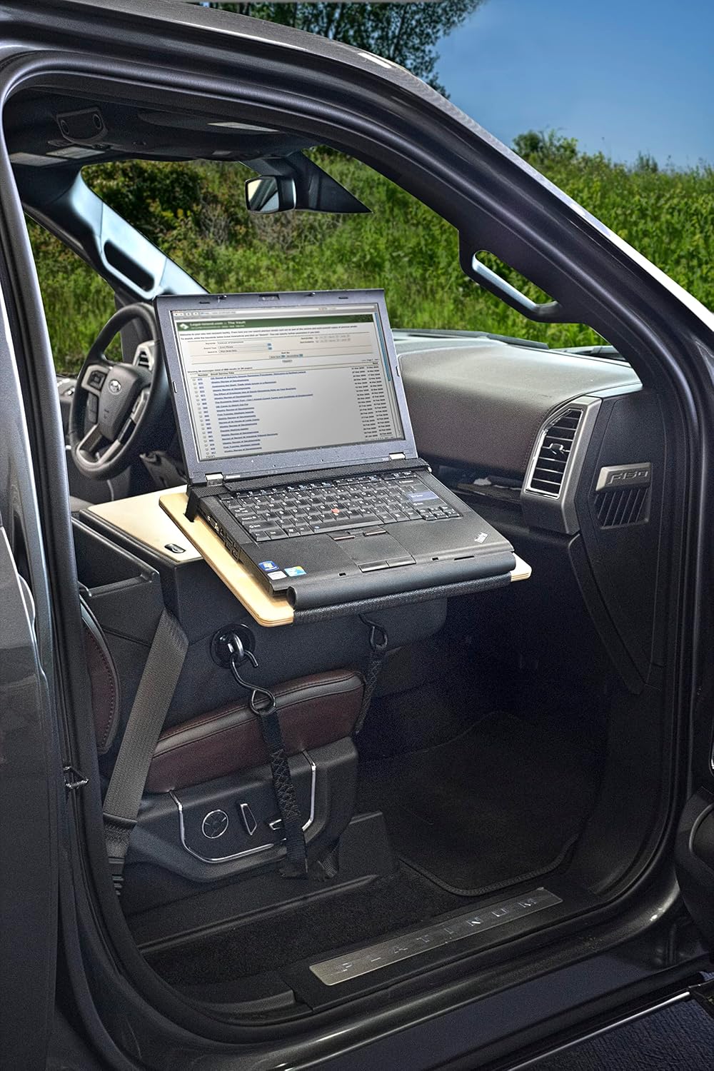 AutoExec Reach Desk Front Seat Car Desk and Portable Workstation with Phone Vent Clip, Natural