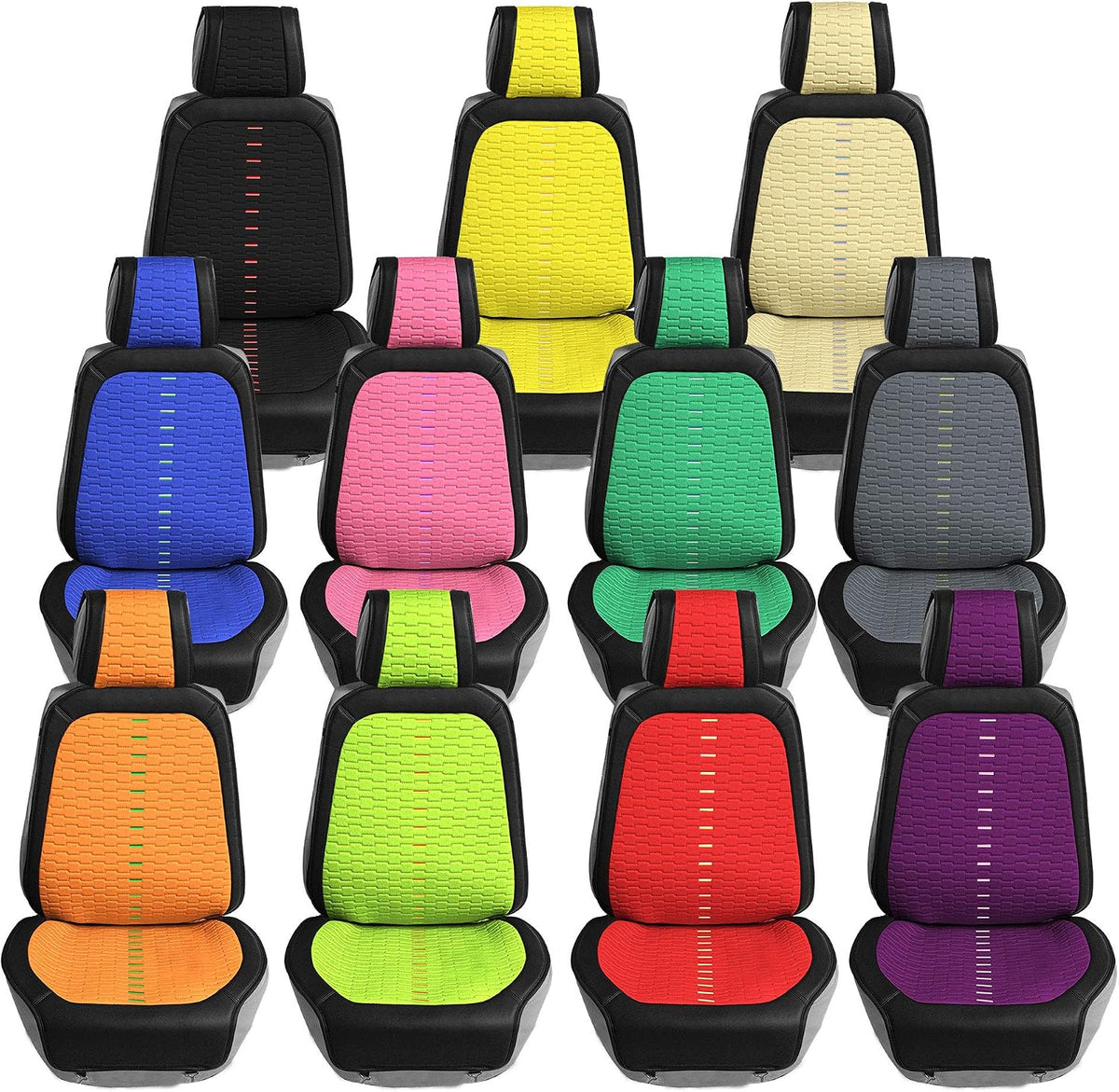 FH Group Front Set Automotive Seat Cushions, Car Seat Covers, Universal Fit, Airbag Compatible Seat Cover for SUV, Sedan, Van, Blue