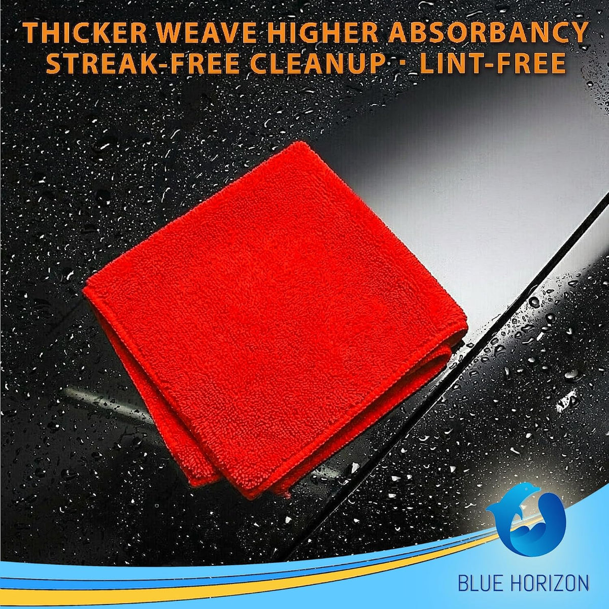 Red Microfiber Cleaning Towels, 3 Dozen Dual-Sided Cleaning Cloths Bulk Pack, Ultra Soft Plush Wash-Cloths, Micro-fiber Detailing Cleaning Cloths for Car, Household and Commercial (Red, 16" x 16")