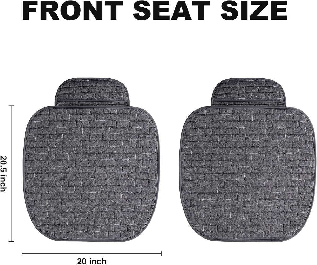 VarCozy Linen Car Seat Covers, Bottom Breathable Seat Covers for Cars for All Seasons with Non-Slip Protector, Universal Seat Covers for Cars, SUVs, Trucks