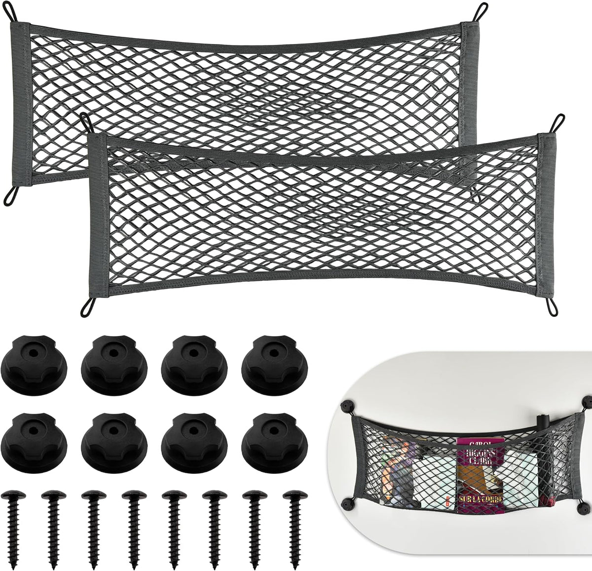 2Pcs Extra Long Cargo Net 27.6" x 9.8"