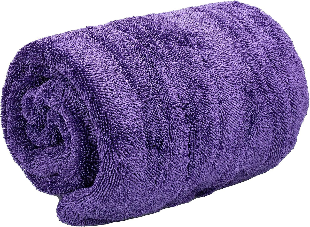 Maxshine 24" x 36" Universal Purple Duo Twisted Microfiber Towel (1200GSM) – Large, Plush, Rinse-Free Double-Sided Drying Towel – Super Absorbent Microfiber for Drying