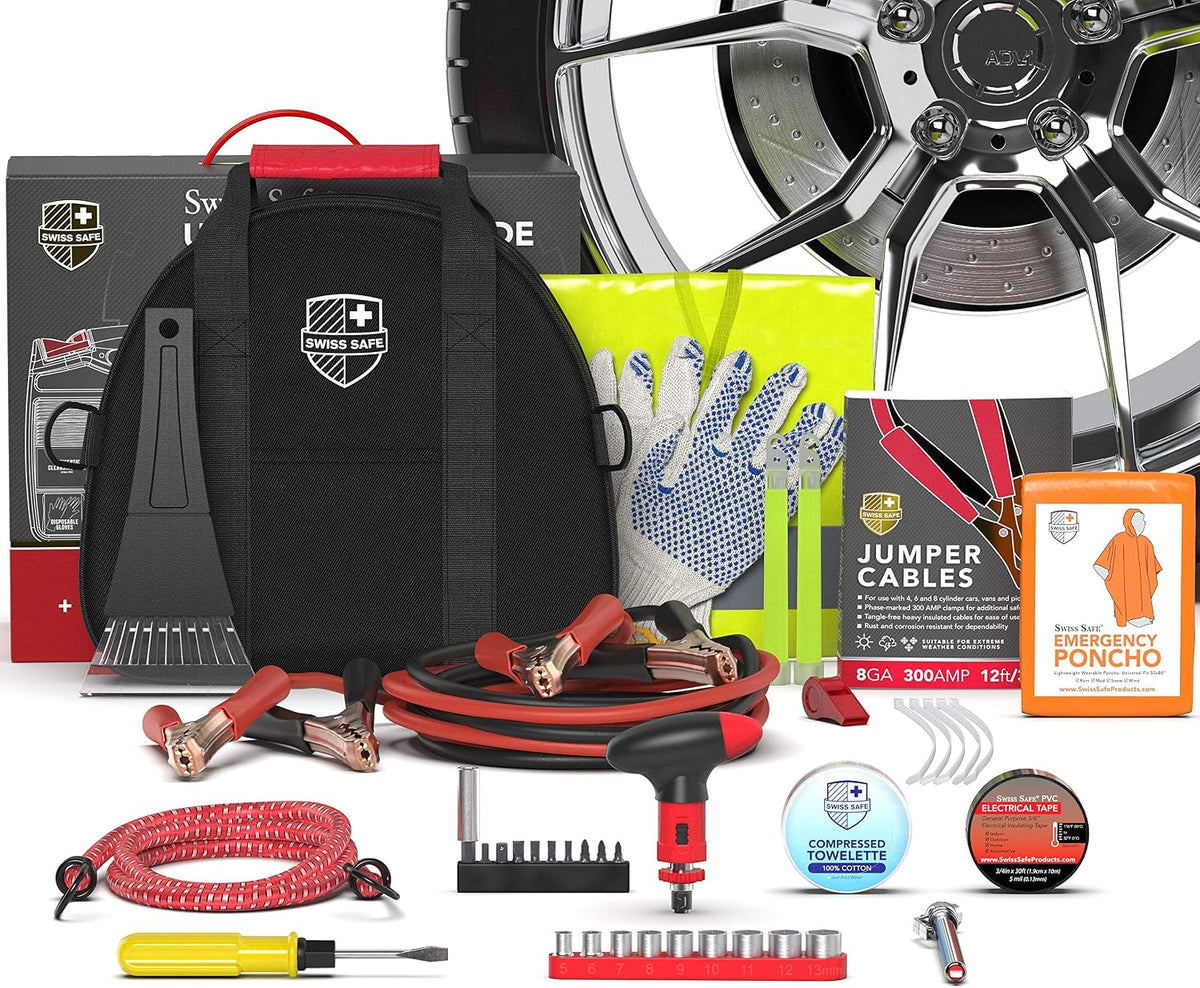 Swiss Safe 2-in-1 First Aid Kit for Car, Travel & Home, Businesses - Bonus Mini Kit for Medical Emergency Aid, Survival, Camping - 233 Piece, Car FAK
