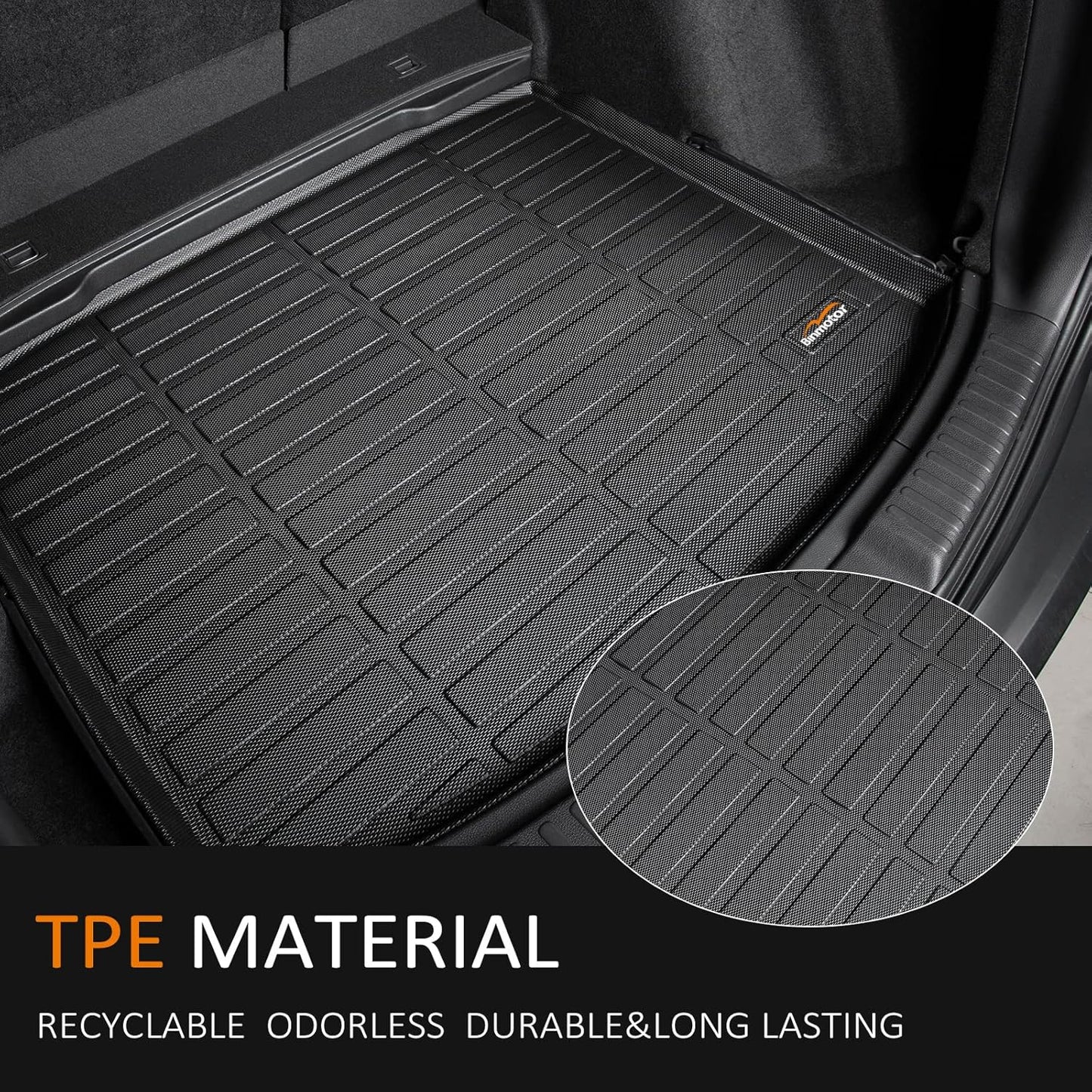 Binmotor-All Weather Floor Mats Cargo Liner Full Set for Kia Sportage 2017-2022 (Only Gas Models), Heavy Duty Car Floor Liners for Sportage Accessories