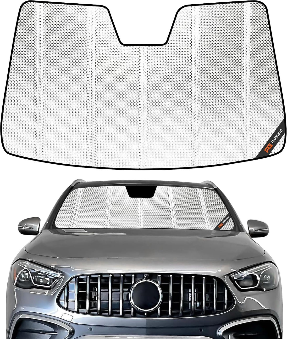 Pigenius Windshield Sunshade for Mercedes-Benz GLE SUV 2016-2019, GLS SUV 2017-2019 Front Window Shade - AstraGuard