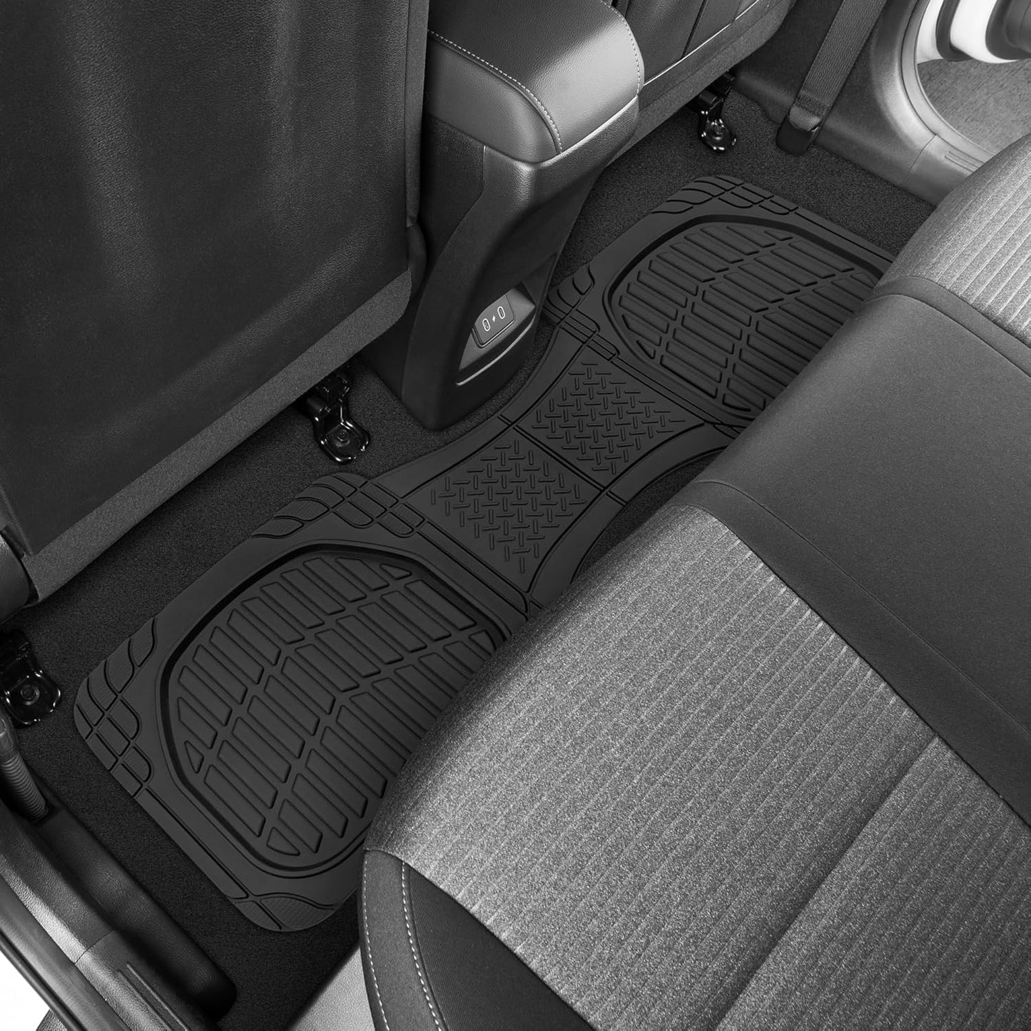 Motor Trend FlexTough Floor Mats for Cars, Black Deep Dish All-Weather Car Mats, Waterproof Trim-to Fit Automotive Floor Mats for Cars Trucks SUV, Universal Floor Liner Car Accessories