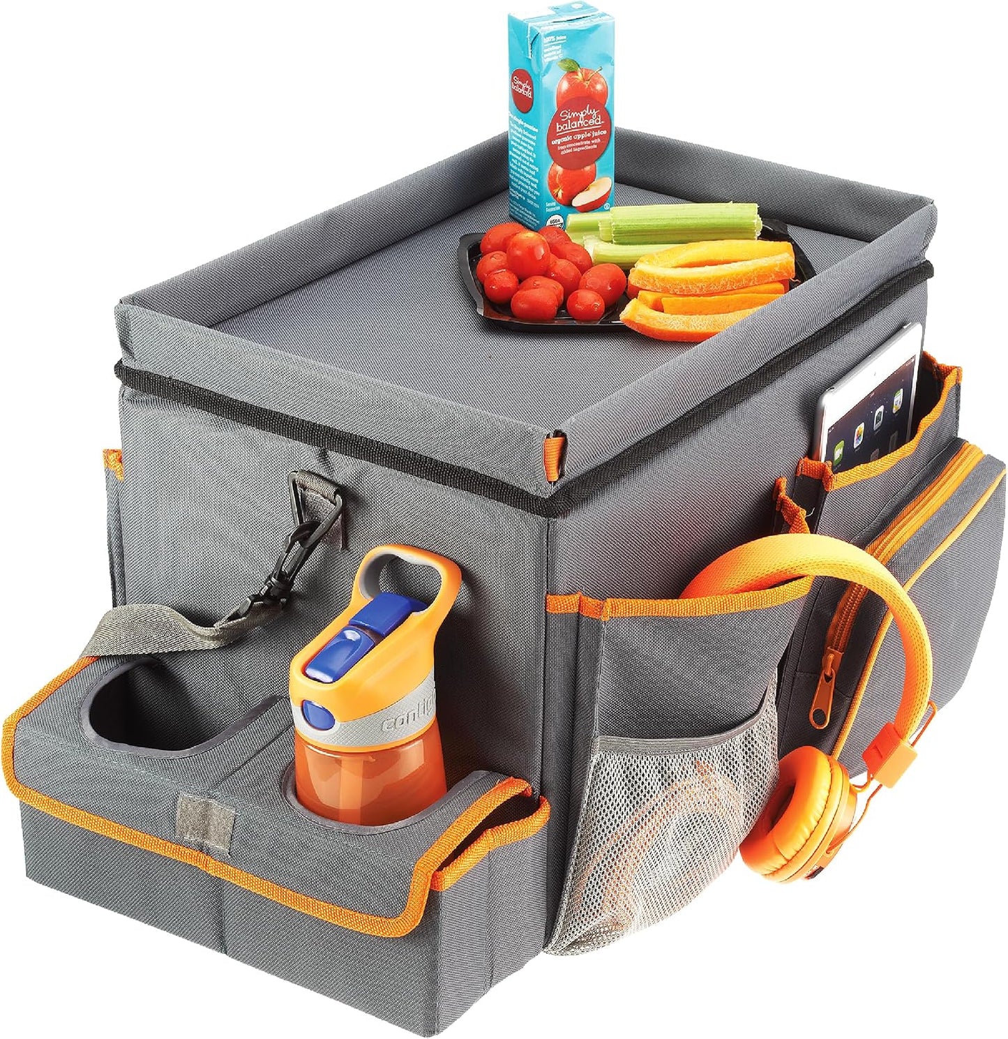 High Road CarHop Front Seat Car Organizer with Car Cup Holder, Passenger Seat Tray and Padded Filing or Cooler Compartment with Side Pocket Storage